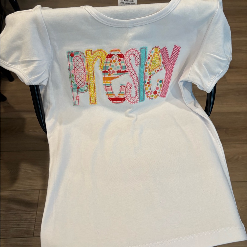 White Kids Shirt with Colorful Lettering
